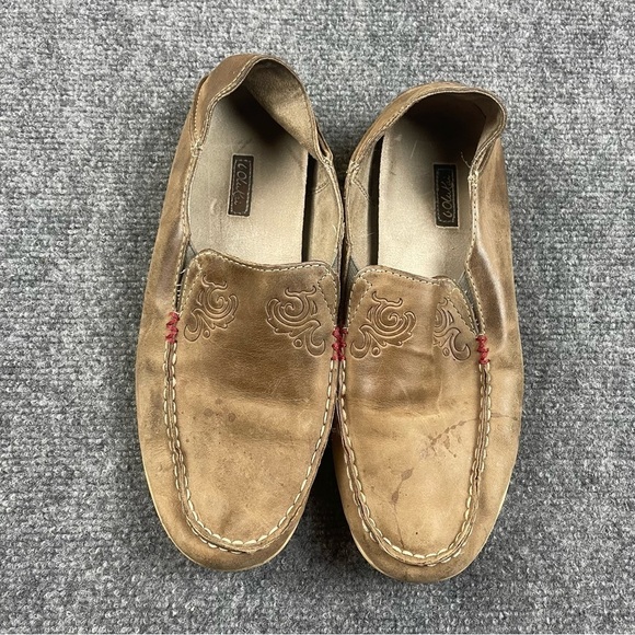 OLUKAI Women’s Nohea Nubuck Slip-On Loafer Tan Brown Leather size: 9 - Picture 1 of 11